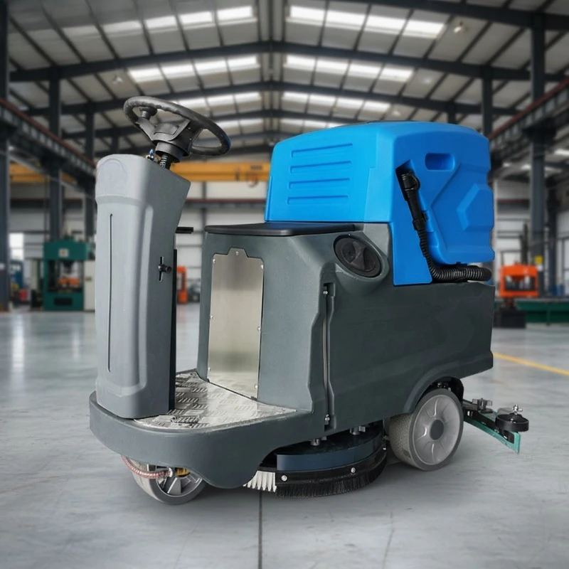 Ride on Electric Tile Scrubber With Vacuum Driving Floor Scrubber Road Vacuum Sweeper Self Cleaning Machine