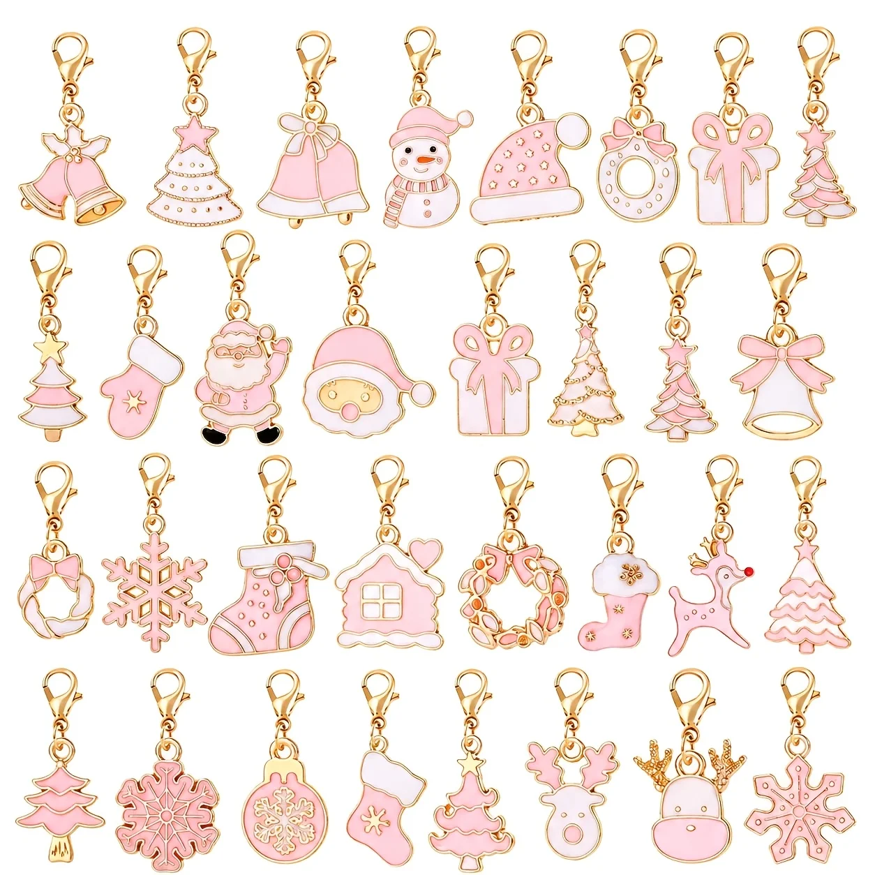 10/20pcs Randomly mixed pink keychain pendant, alloy lobster button pendant, DIY bracelet, keybag, hanging accessories
