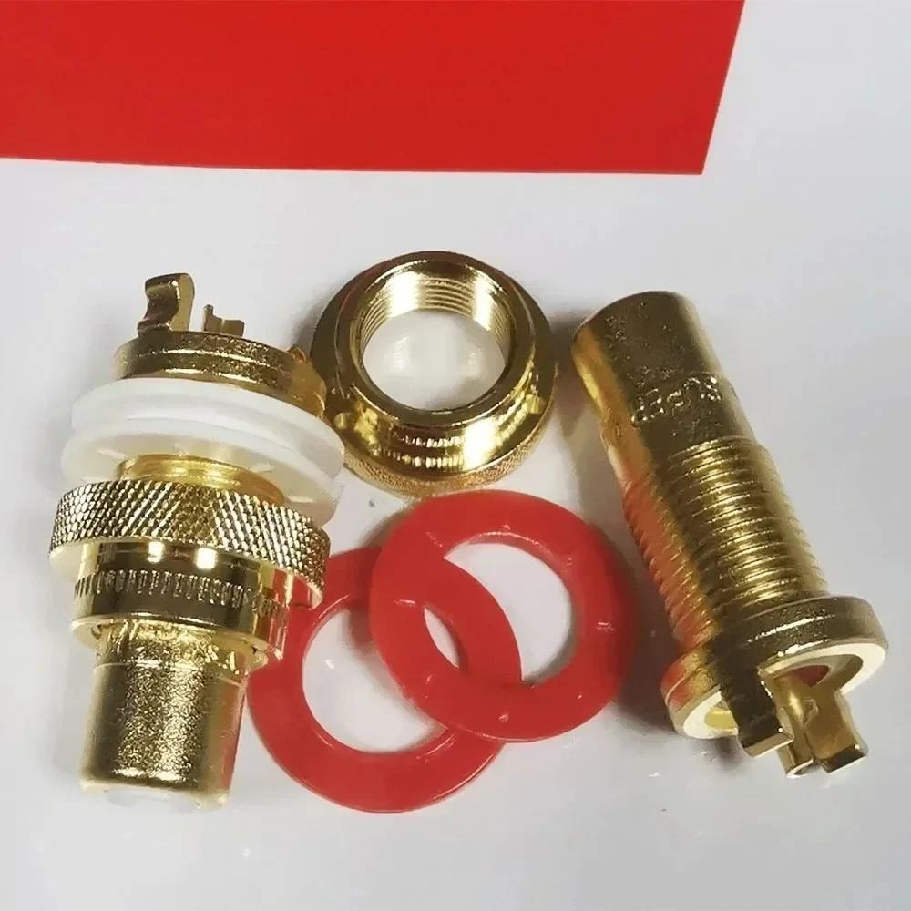2 pairs CMC 805 2.5F 24K Gold Plated Brass RCA Jack Female Socket Connector for Hi-Fi Audio CD AMP Panel Chassis Mount