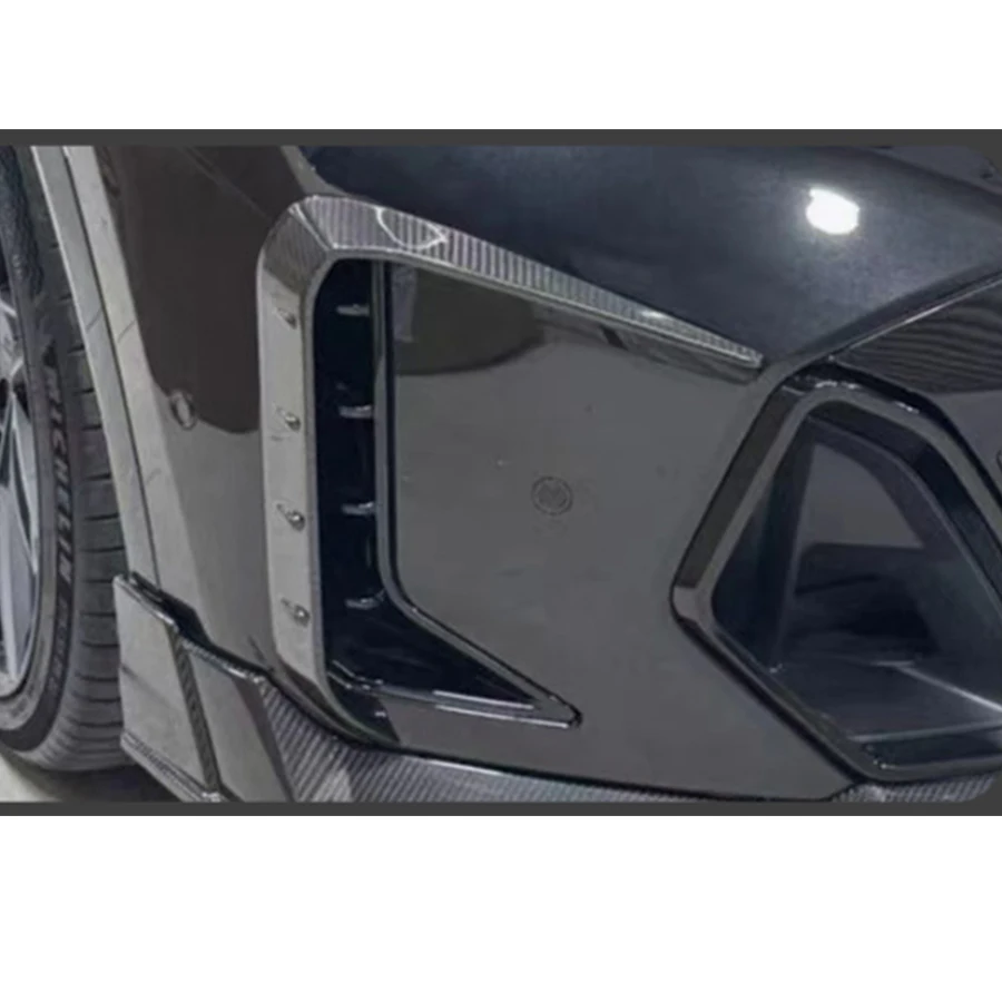 For BMW X6 G06 2019+ Carbon Fiber Car Front Bumper Wind knife Tuyere Splitter Spoiler Air Knife Surround Trim Body Kit