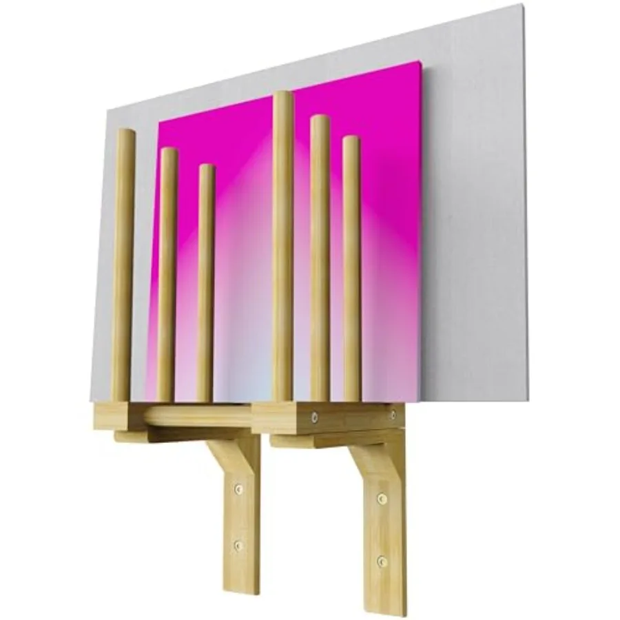 

Wall Art Storage Rack for Drying Paintings and Drawings Bamboo Canvas Holder for Art Studios and Gallery Display Compact Space-