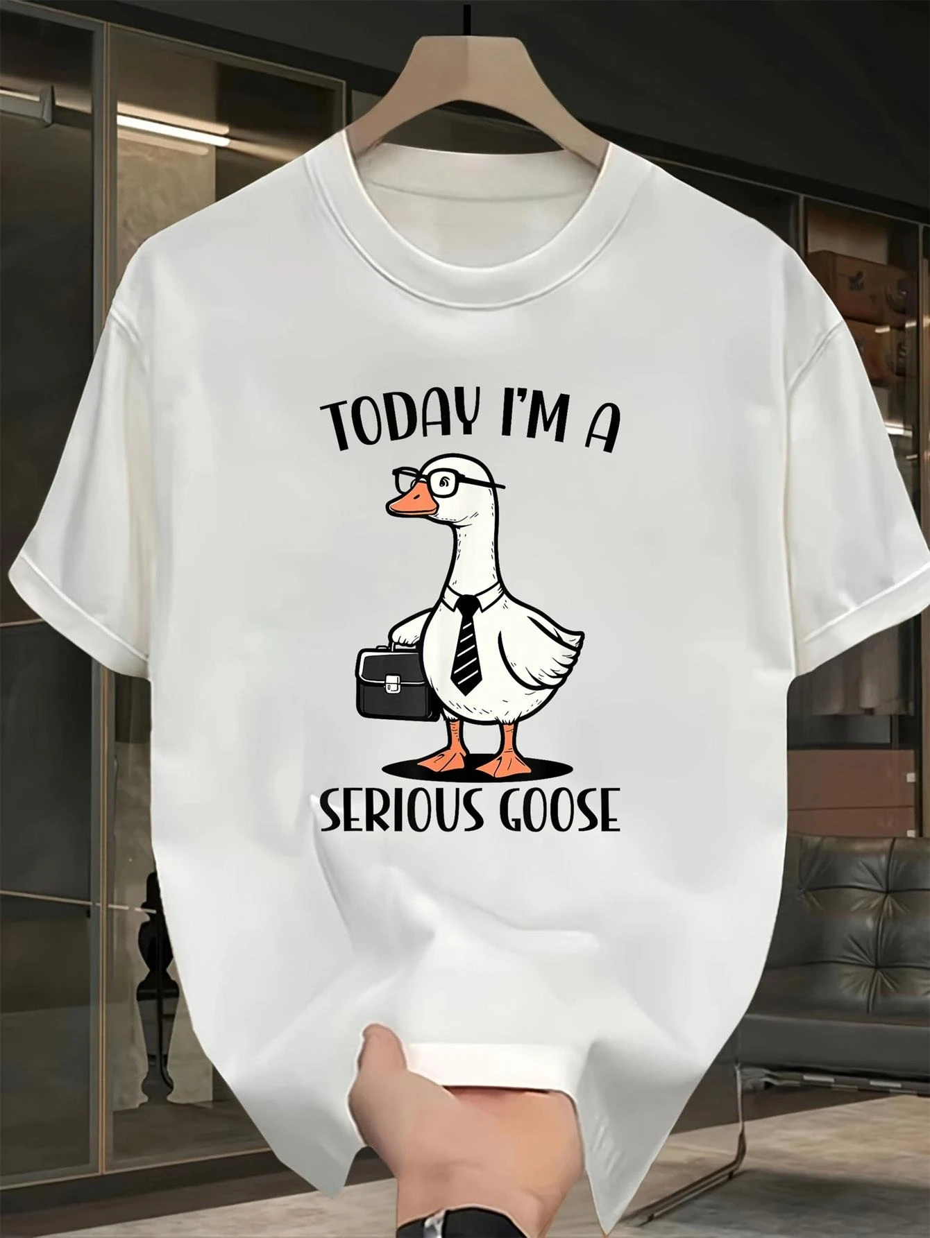 Today I'm a Serious Goose Graphic Vintage Men'S T-Shirt Casual Tshirts O-neck short-sleeved Tops Tee Streetwear Unisex T Shirts