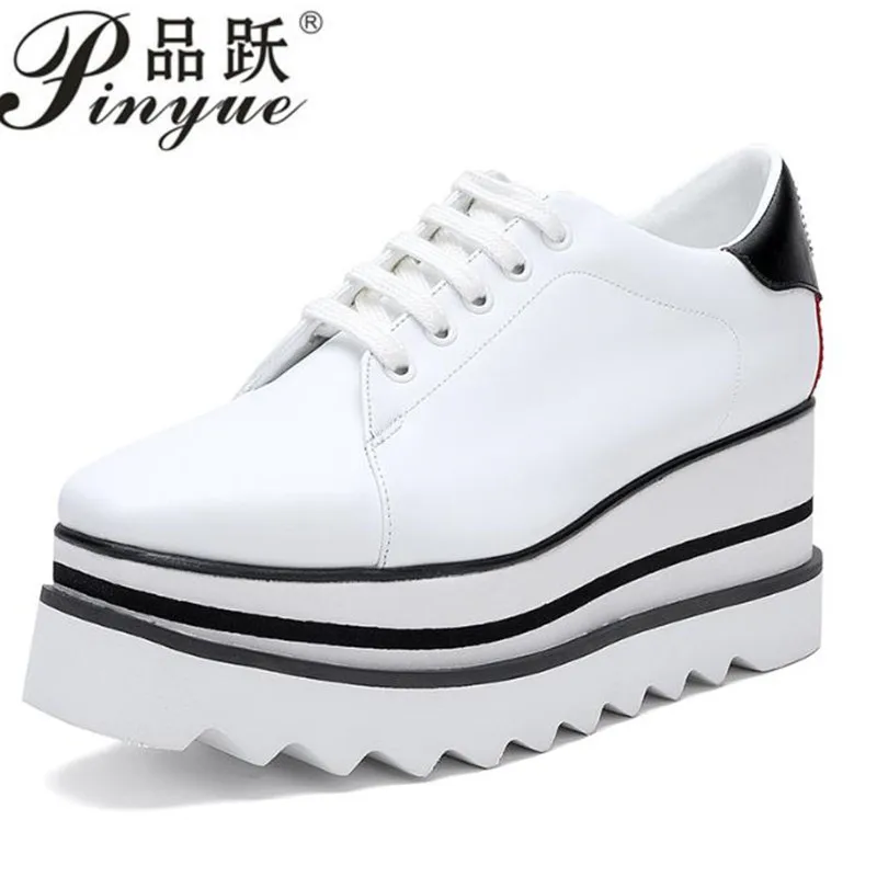 

Women Platform Sneakers New Autumn Breathable Wedges Casual Shoes 8CM High Heels Thick Sole Sneakers Women Running Shoe 33-41