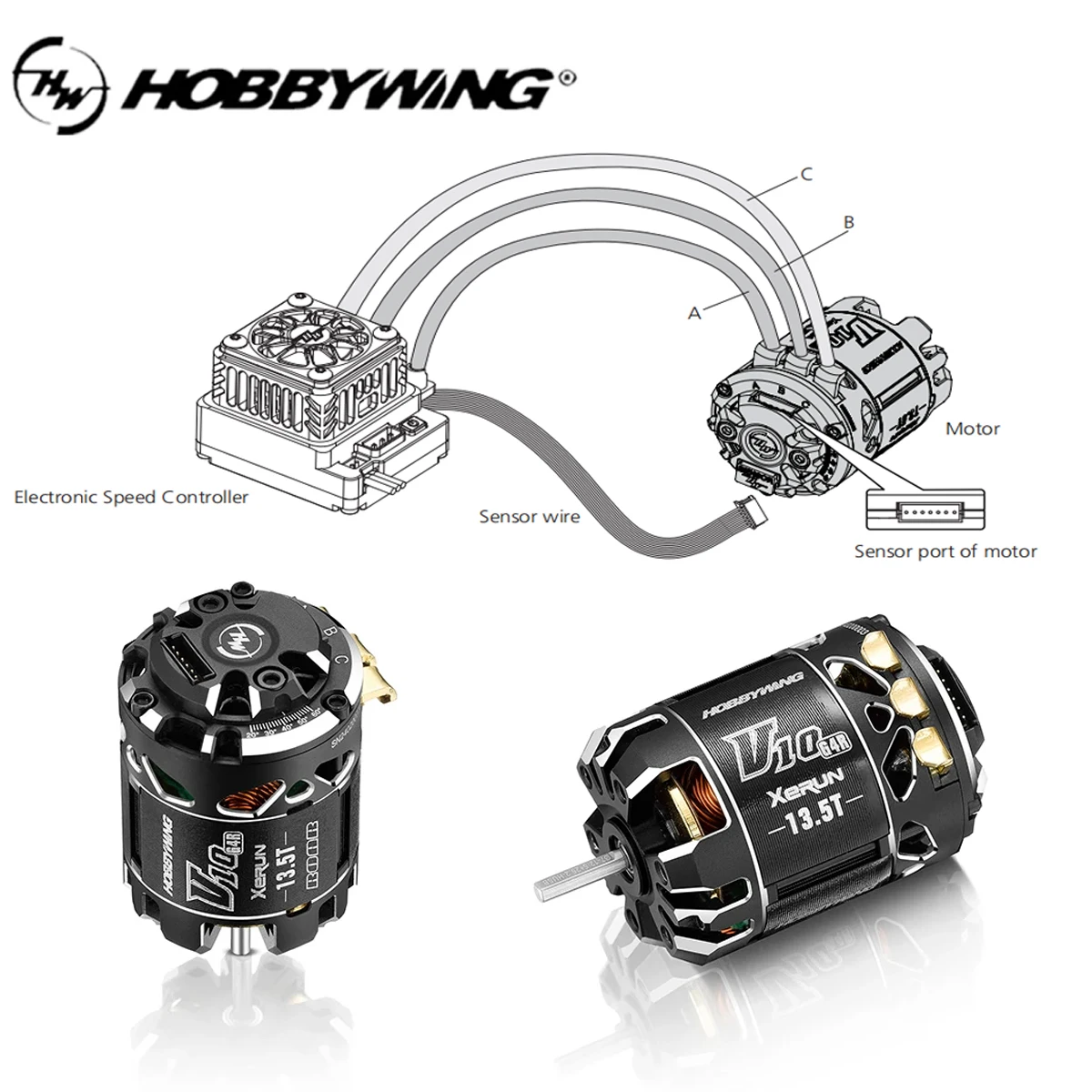 

HobbyWing XeRun V10 G4R Бесщеточный двигатель 21,5 т 17,5 т 13,5 т для 1/10 дистанционного управления, соревновательный автомобиль 1:10 RC Drift Racing Car