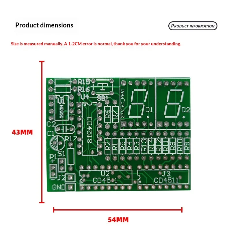 99 Seconds Timer Circuit Board Single Stroke Electronic Welding Practice Kit