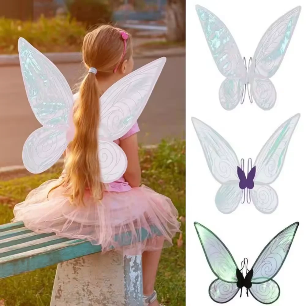 Lindas alas de hadas brillantes para adultos y niños, disfraz de Halloween, alas de Ángel para niñas, recuerdo de fiesta, alas de disfraz de mariposa