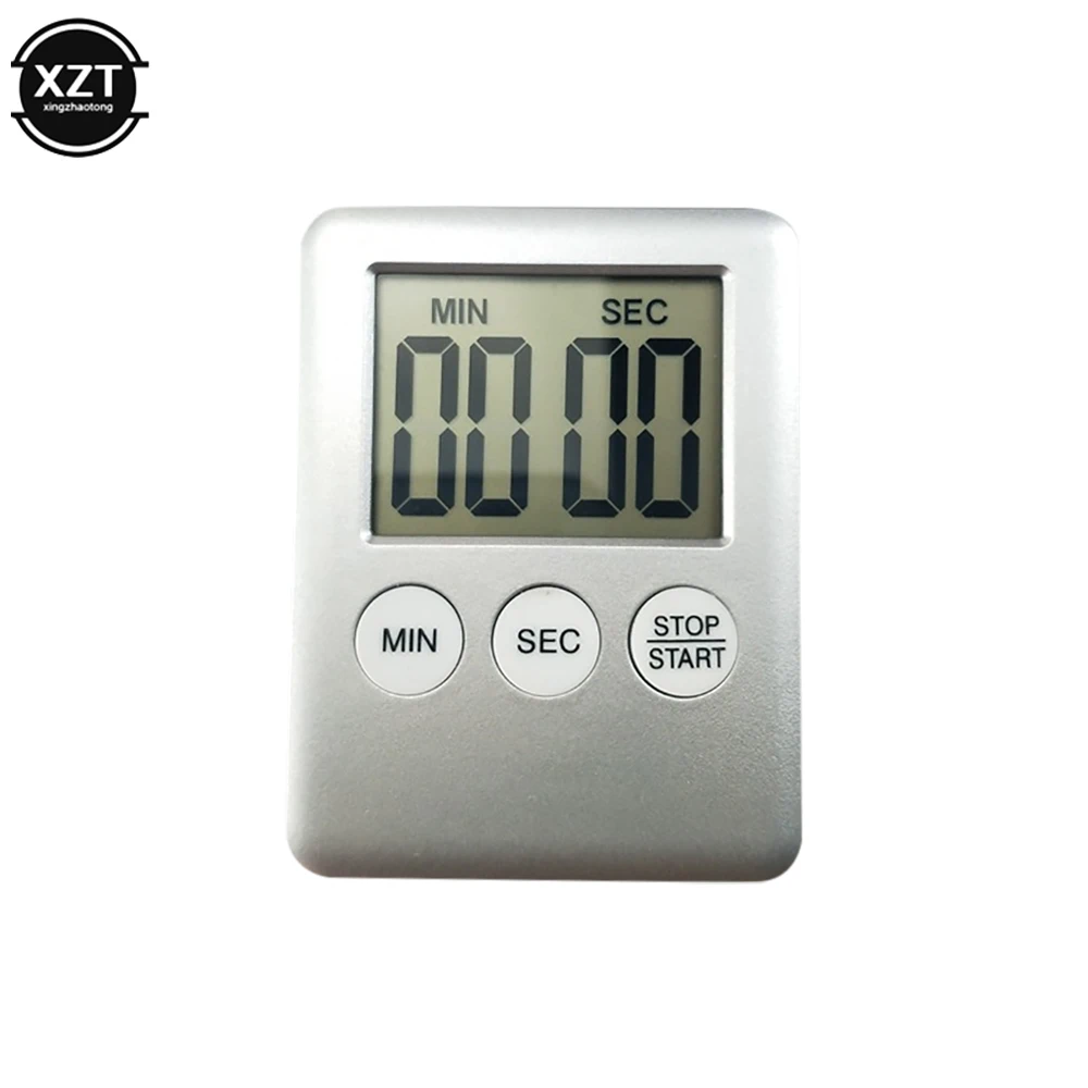 1Pc Timer Super Thin Cooking Baking LCD Digital Screen Square Cooking Count Up Countdown Kitchen Timer Alarm Clock Kitchen Tool