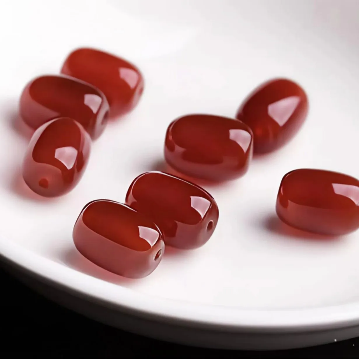 

10 натуральных бусин из красного драконьего агата в форме бочонка для изготовления украшений своими руками