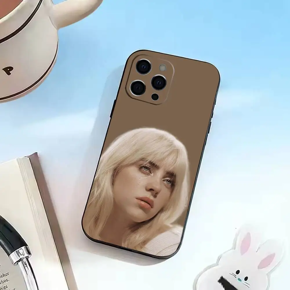 Female folk singer B-illies E-ilish  Phone Case For iPhone 16, 17,14,15,13,12,11 Plus,Pro Max Soft Black Cover view 5