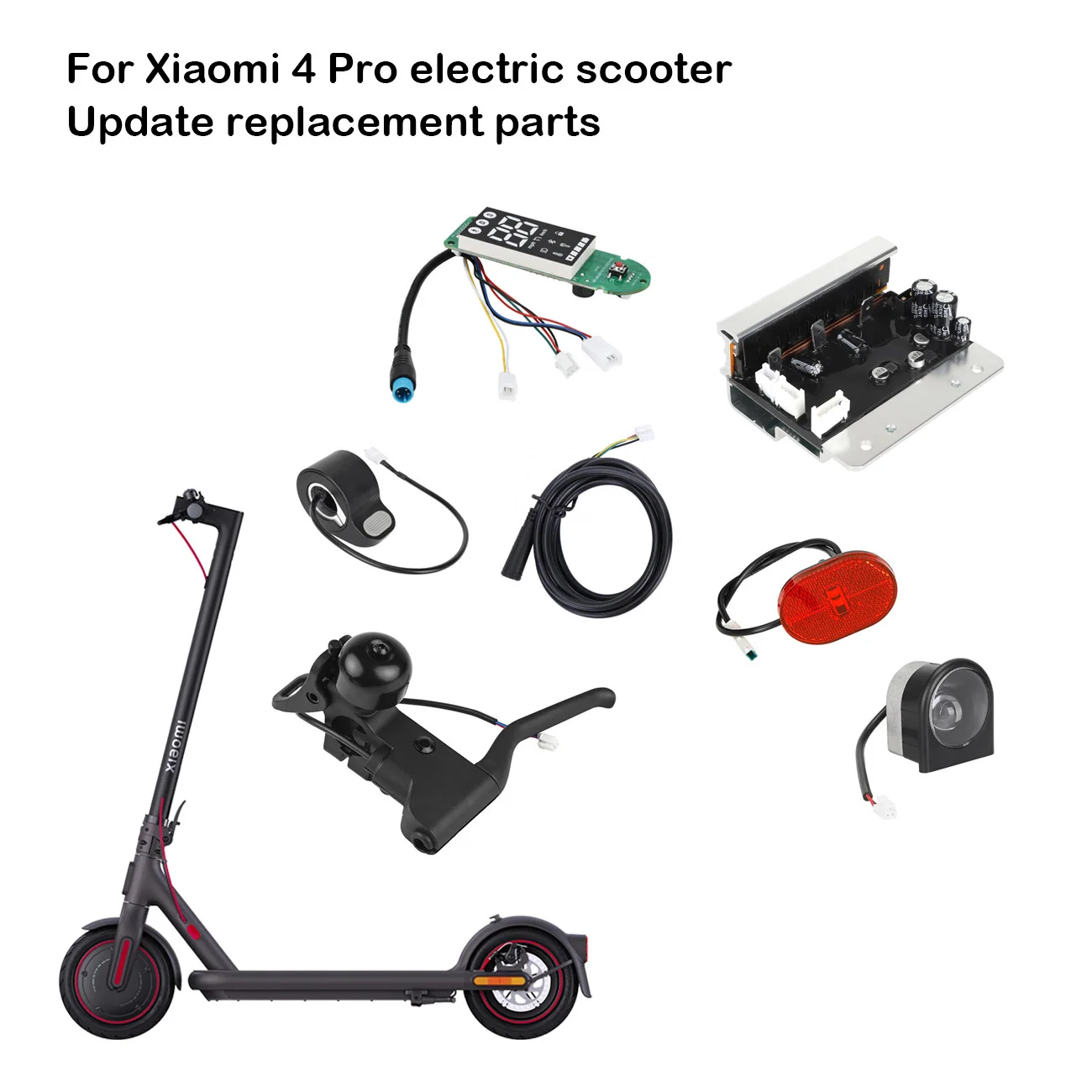 For Xiaomi 4 Pro Electric Scooter Motherboard Controller Display Dashboard Adapter Cable Front/Tail Light Throttle Handbrake Kit