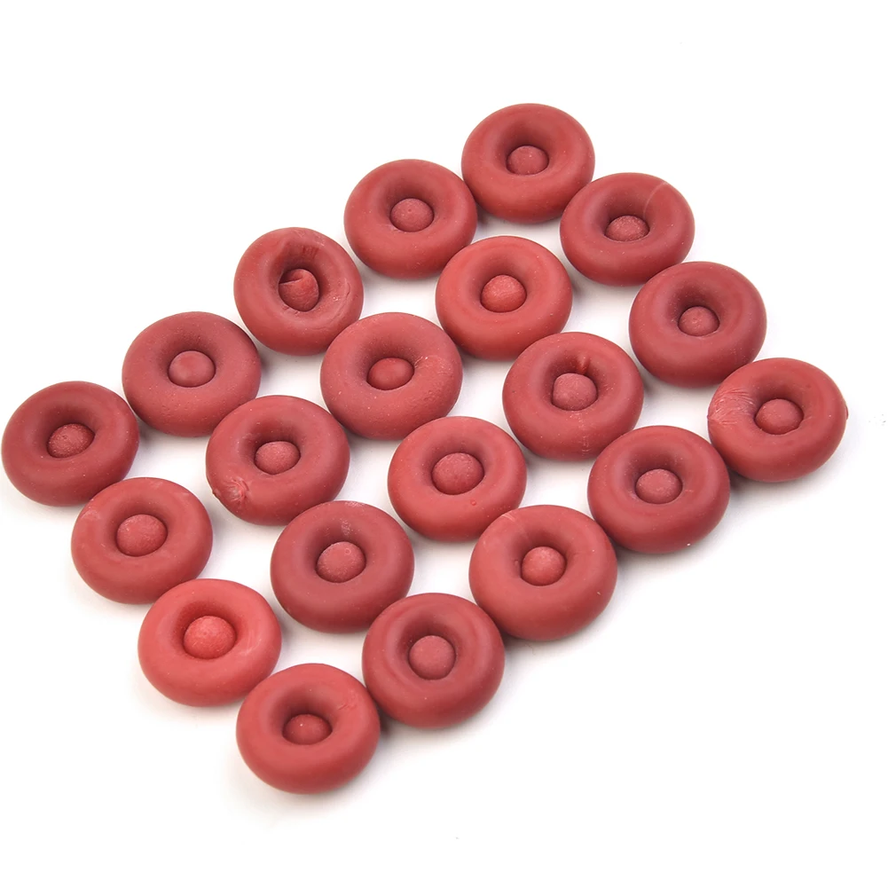 Tapa selladora de látex rojo, tubo de calafateo abierto, punta de pegamento de vidrio, manga protectora, boquilla de pegamento, 20 unidades por juego