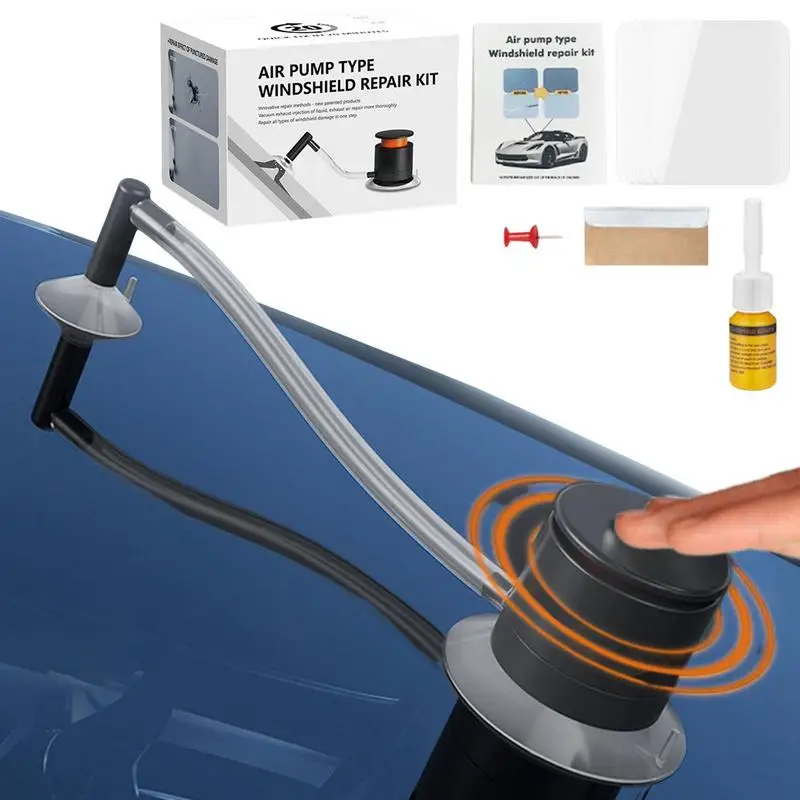 Automotive Glass Nano Repair Fluid Windshield Repair Kit Air Pump Type Windscreen Crack Repair Kit For Fix Star-Shaped Cracks