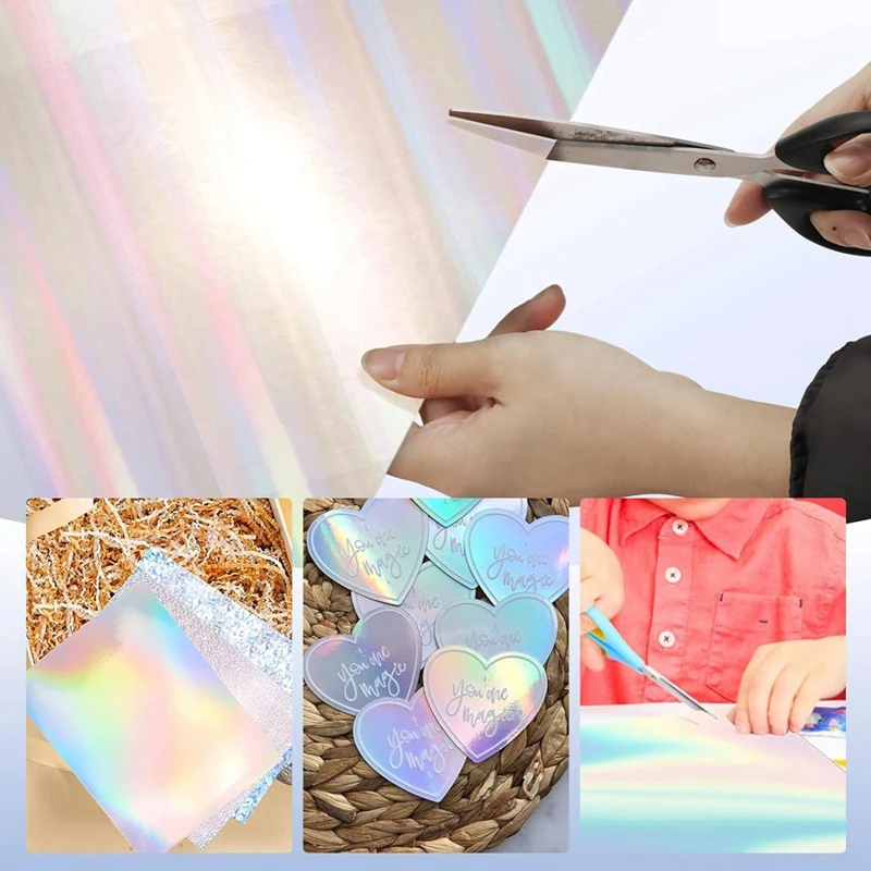 27 Sheets Holographic Cardstock, 8 X 12 Inch Metallic Glitter Shiny Mirror Paper 250Gsm/92Lb For Arts And Crafts Durable