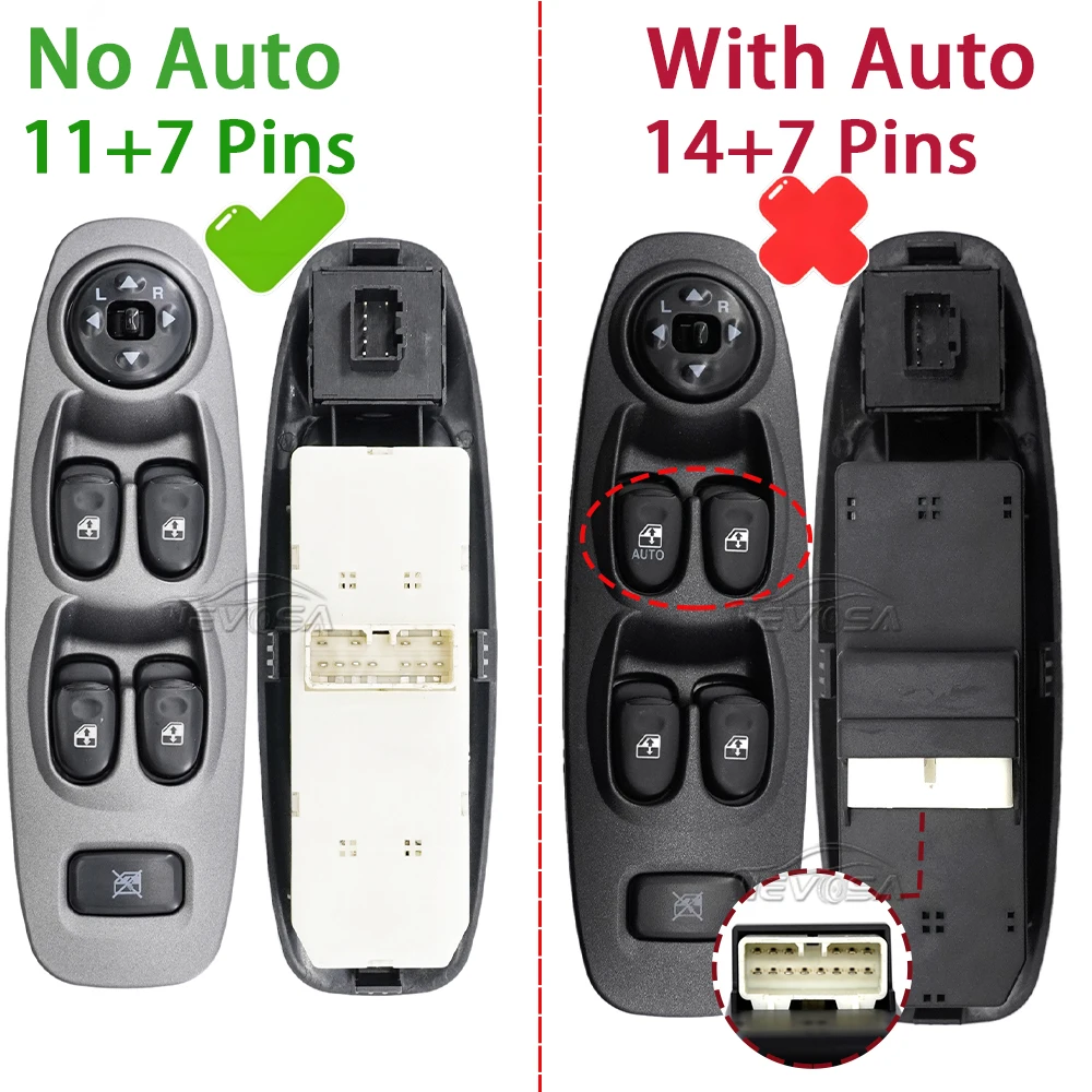 LHD For Hyundai Accent 2000 2001 2002 2003 2004-2005 9358025000 93580-25000 Electric Power Window Switch 93570-25020 93580-25015