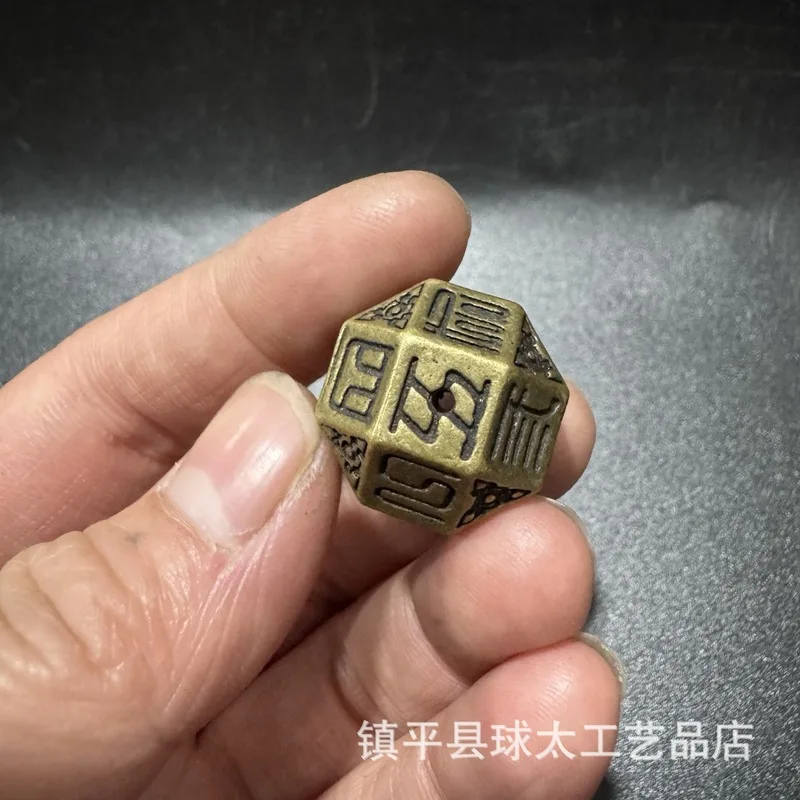 Gan Kan Gen Zhen Xun Li Kun and Dui – solid brass rhombus-shaped twenty-six-sided eight-trigram copper beads used as p