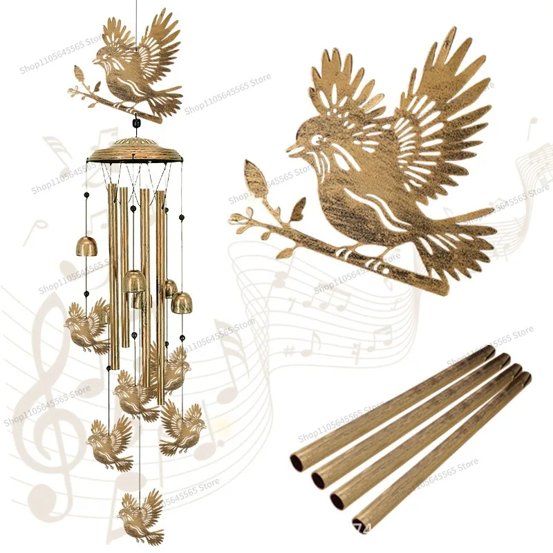 For Metal Hummingbird Wind Chimes Iron Outdoor Garden Garden Decoration Pendant Home Gardening Crafts