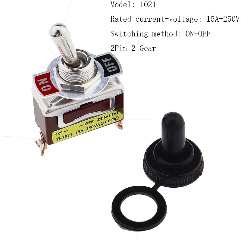 

E-TEN1021 on off switch Miniature On Off Small SPST Toggle Switch Heavy Duty with Waterproof Cover 12V 6 A/250 VAC 10 A/125VAC