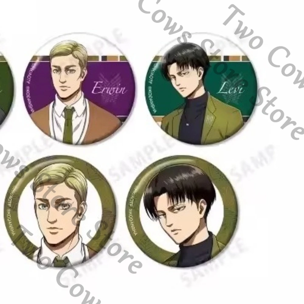 

Attack on Titan Levi Ackerman Eren Jaeger Armin Arlert Mikasa·Ackerman Hange Zoe 5.6cm Badge Emblem Ambitus Mini Figures