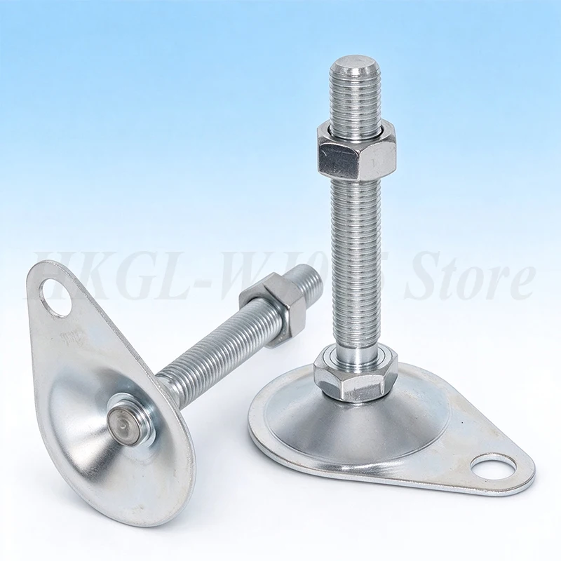 M12 M16 Carbon Steel Galvanized Adjustable Leveling Foot Water Droplet Shaped Industrial Support Feet Adjustable Foot Cup