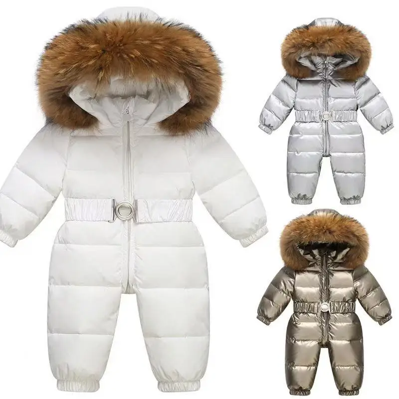 

Factory direct Thickened Outdoor Ski Clothing Children's Down Jacket Europe UnitedStates Baby One-piece Warm Jacket 80-120CM