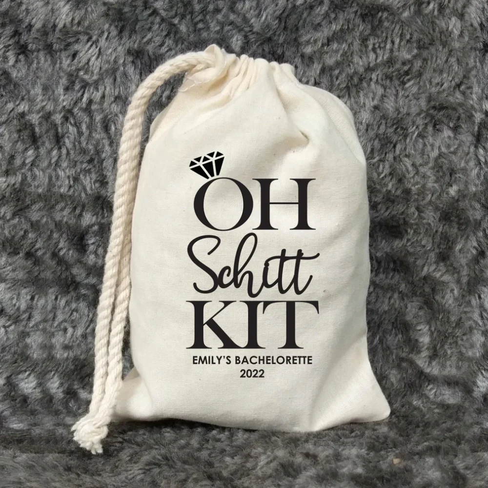 25Custom Oh Schitt Kit-Bachelorette Party Favor Bags-Bachelorette Hangover Kits-Recovery Kits-Bach Party Bags-Bach Party Favors