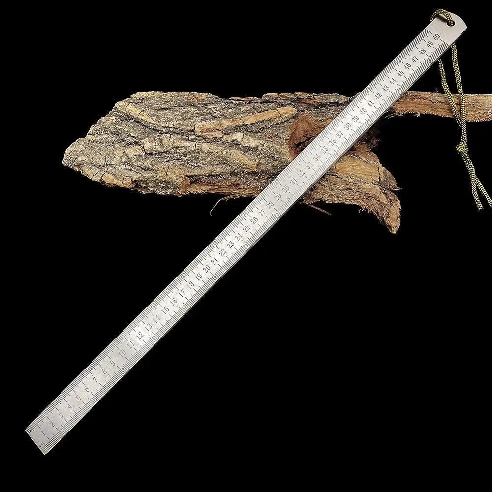 Durable 53cm Stainless Steel Ruler Thickened Dual-Scale Forging Stick Ruler Rust-proof Teaching Appliance Measuring Tool Drawing