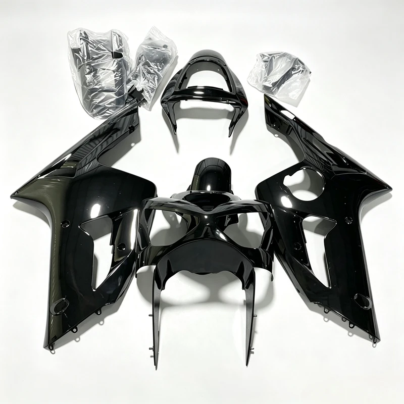 Injection Fairing kits 100% fit for NINJA ZX 6R 2003 2004 fairings zx6r 03 04 all gloss black bodywork sets