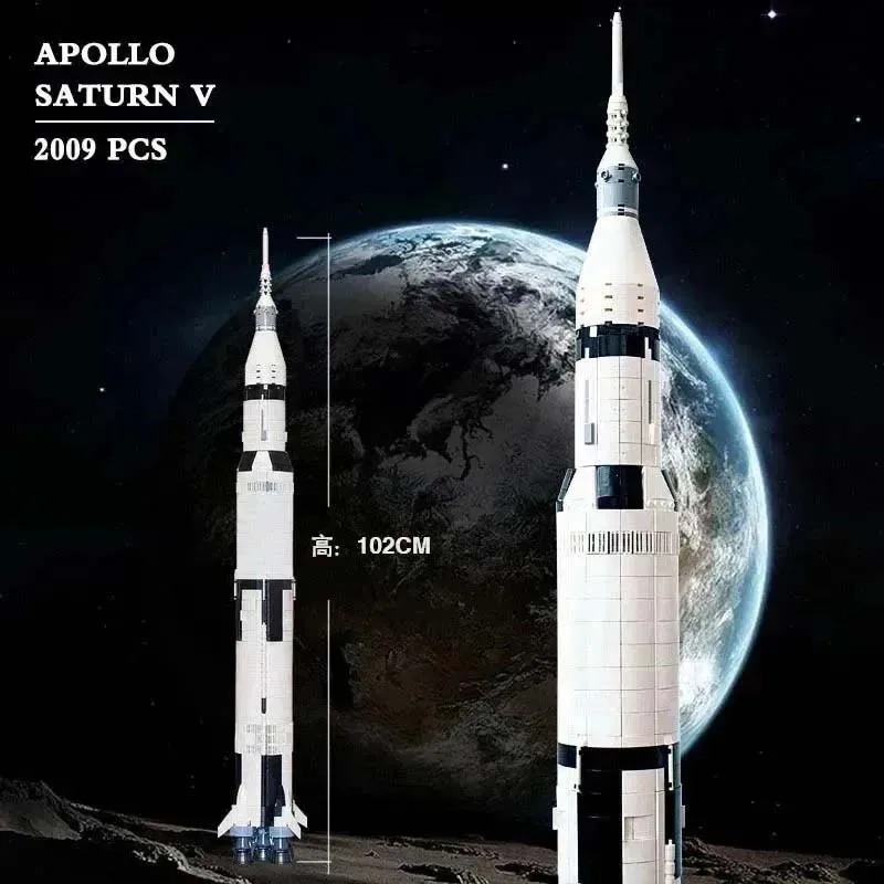 1969PCS Apollo Saturn V Building Blocks Model Space Rocket Assembly Bricks Toys Birthday Christmas Gifts21309 92176