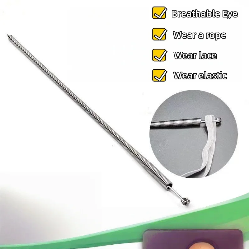 Durable and Rust Free Drawstring Threading Device Quick Rebound Lace Webbing Waist Rope Device Sewing Accessories