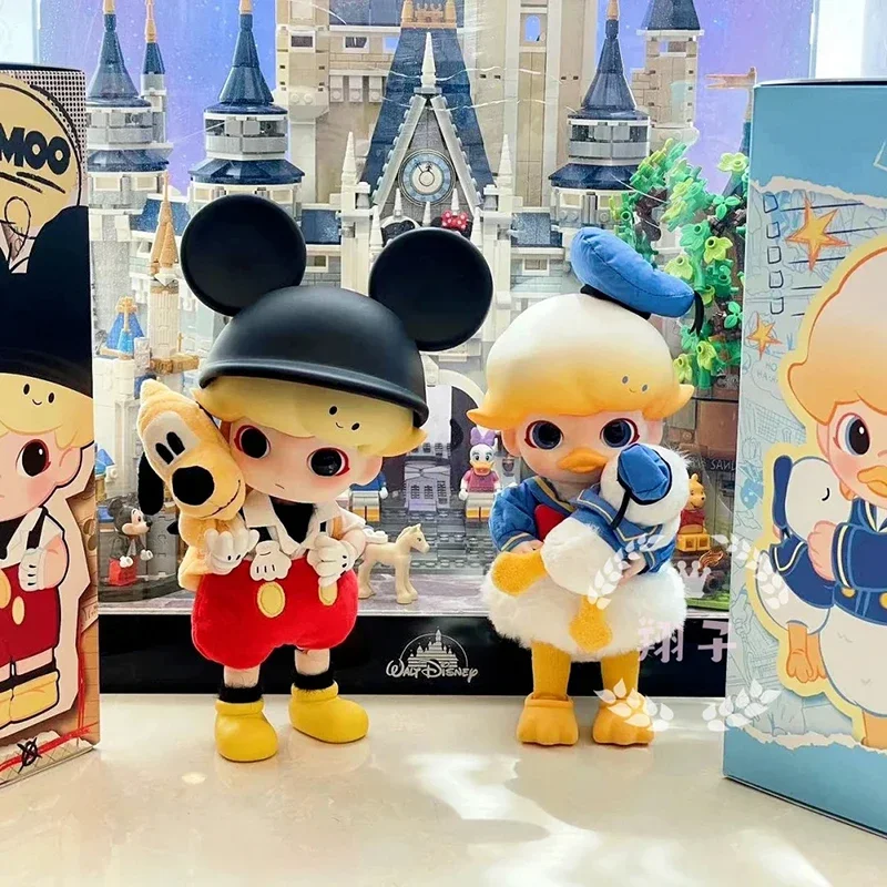 Popmart DIMOO Pato Donald y Mickey 1/8 figuras de acción caja ciega de moda juguetes figuritas figura de acción colección de latidos del corazón