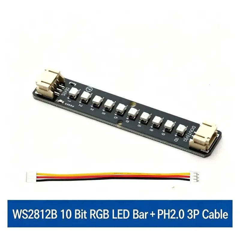 WS2812B 10 LEDs RGB LED Bar Module Programmable 5V Full Color Light, Compatible with Arduino ESP32 Electronic DIY 1PCS/3PCS/5PCS
