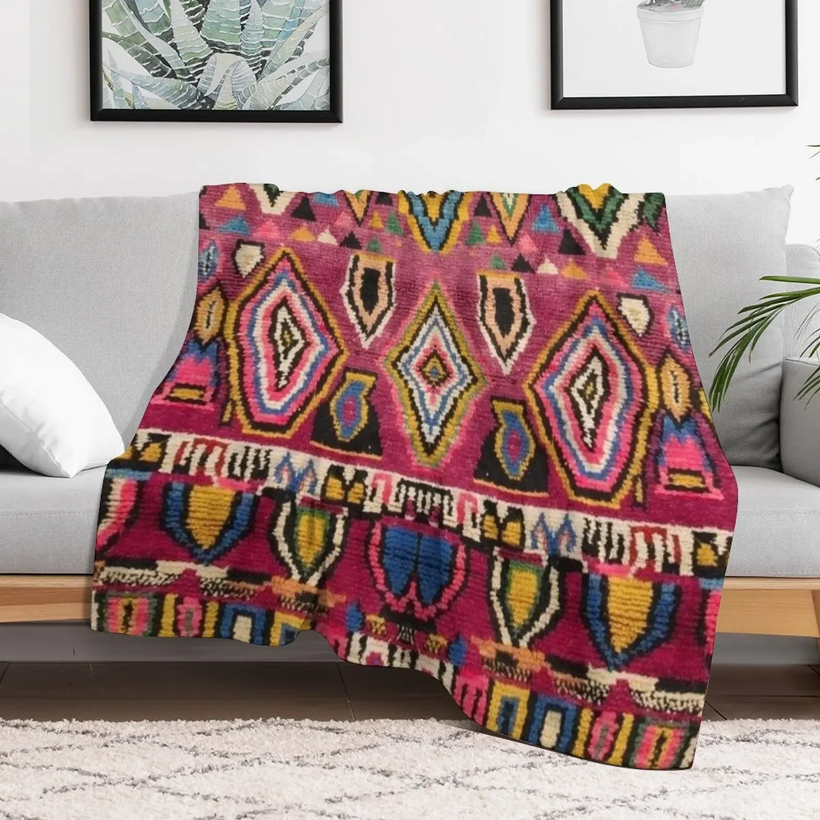 Traditional Oriental Moroccan Berbe Throw Blanket Stylish Decor Blanket Gift for Friends Roommate