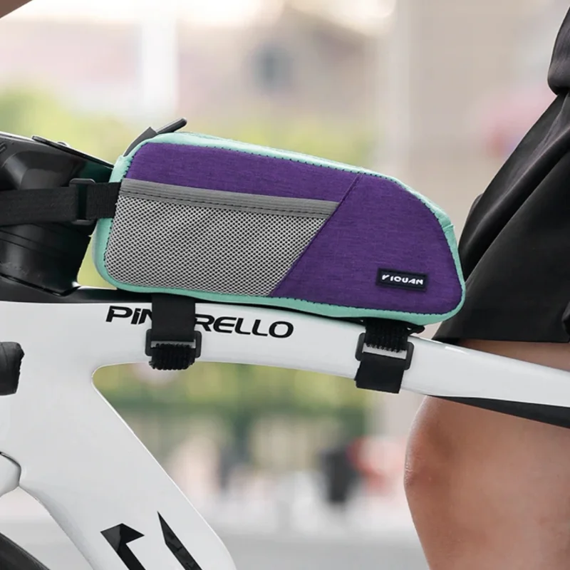 Biking Bicycle Top Tube Retro Color Combination Bag Portable Front Frame Triangle Bag Lightweight Bike Bag Mtb Accessories