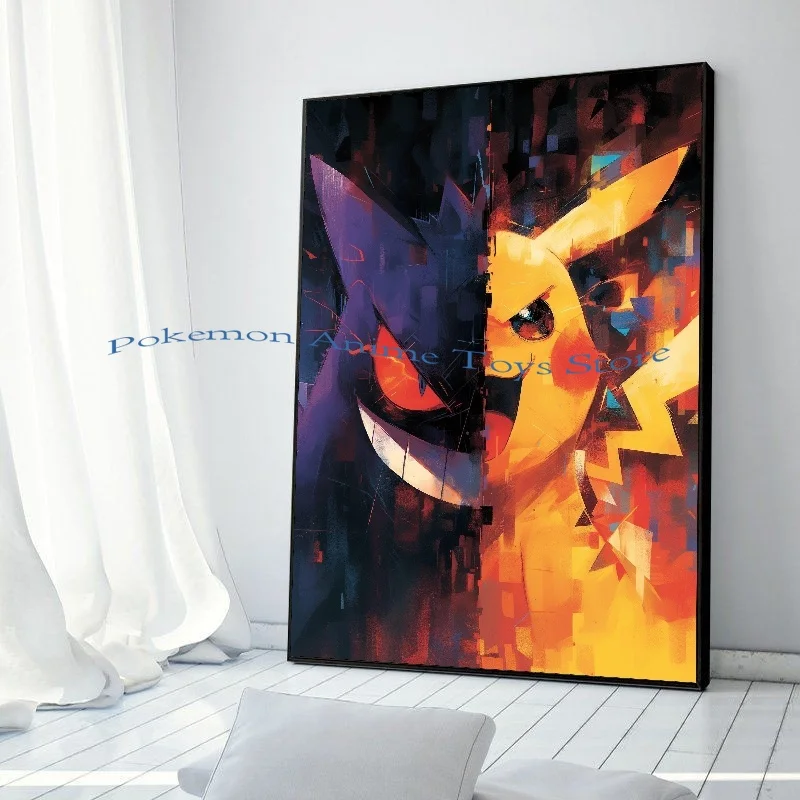 Pintura en lienzo de Pokémon de Anime, póster de Bulbasaur Charmander Squirtle e impresión de acuarela, imagen artística de pared, decoración del hogar, regalos para niños