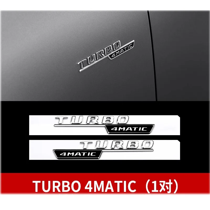 Mercedes Benz AMG A35 Turbo 4MATIC Emblem - Silver Black Letters Fit for W176 W177 Car Fender Trunk Rear High Quality Logo Stick