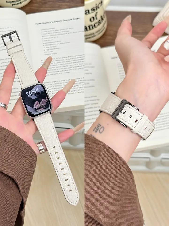 Leather Loop For Apple Watch Band For Women Sport Correa 38mm 40mm 41mm 42mm 44mm 45mm 46mm 49mm , Strap For IWatch - 6