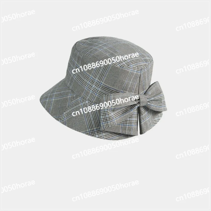 Checkered Bow Bucket Cap