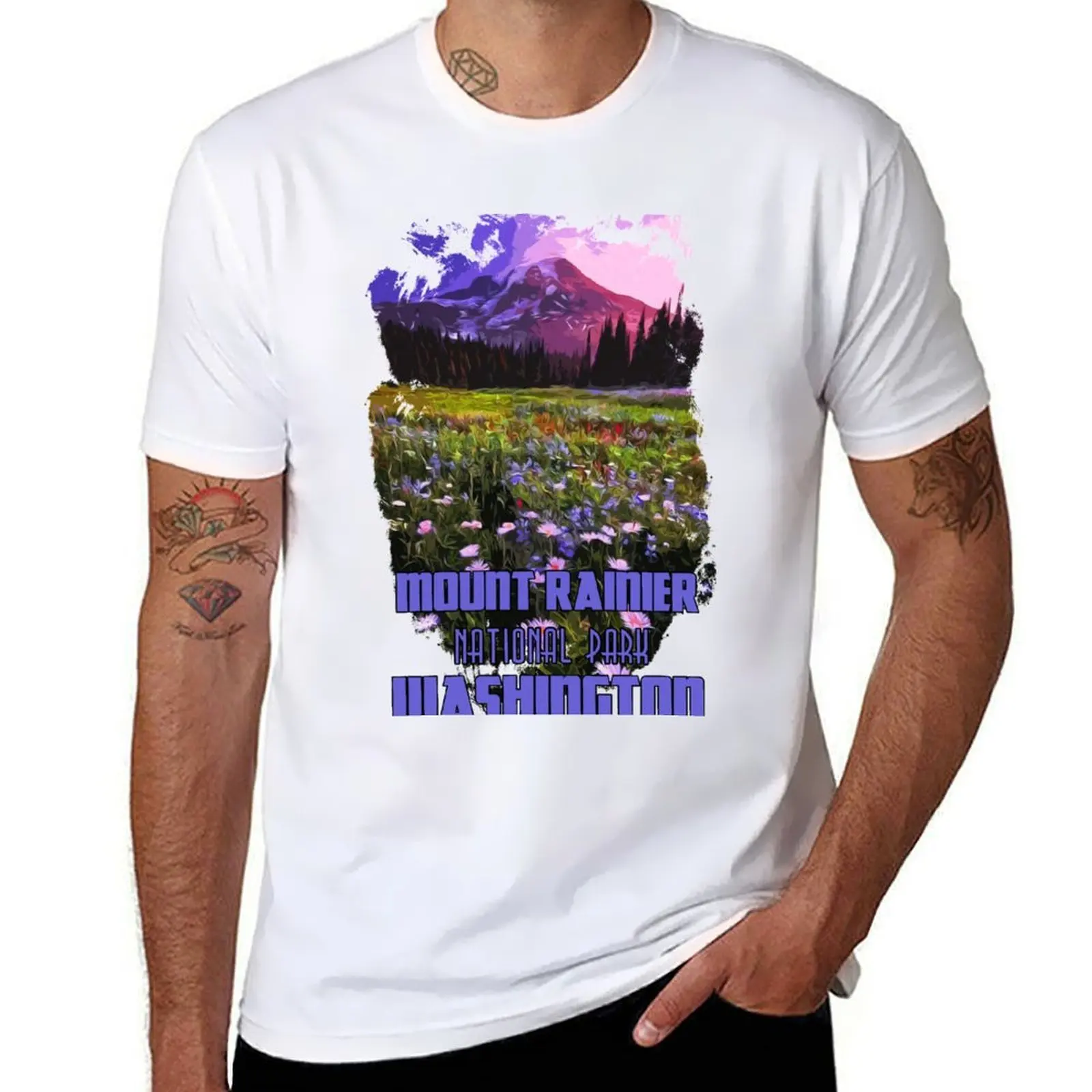 

Washington, Mount Rainier National Park T-Shirt man t shirts for men casual t shirt man designer T-Shirt