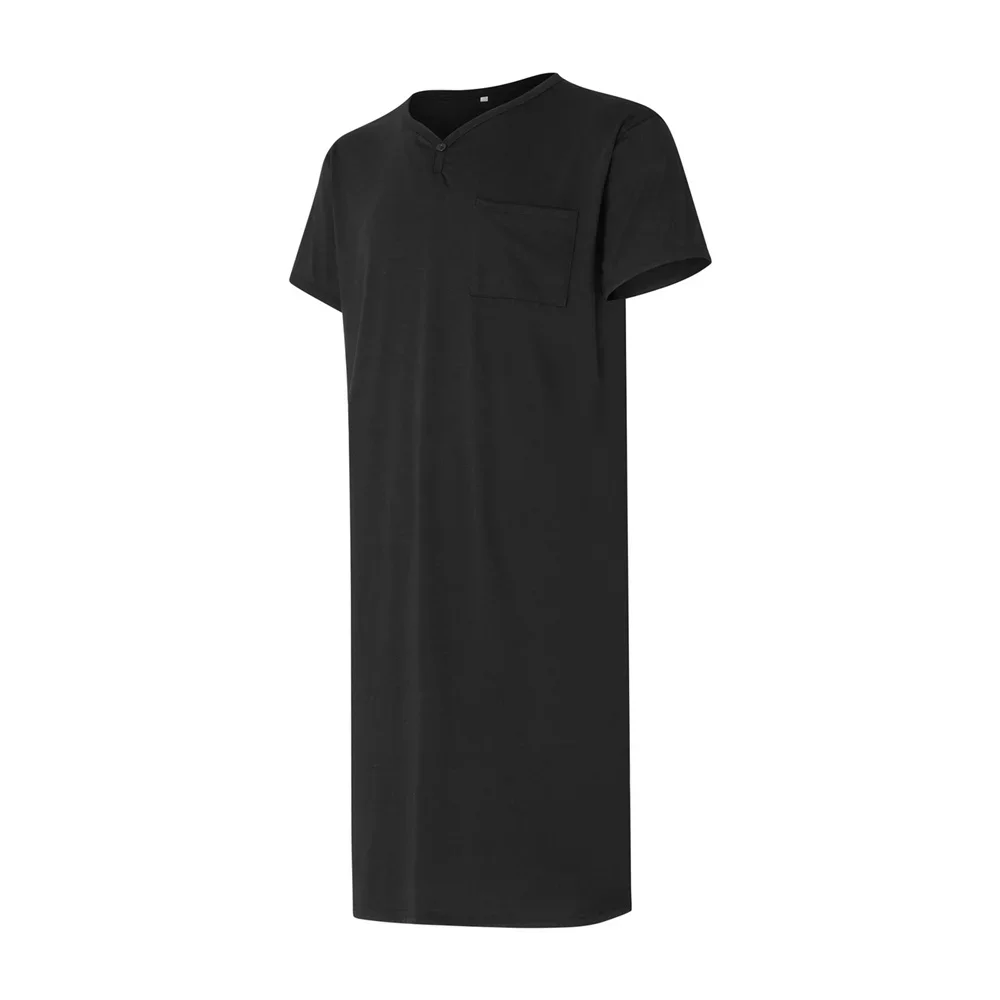 Chemise de nuit à manches courtes pour hommes, sous-vêtements fins, vêtements de détente respirants, chemise de nuit confortable, chemise de nuit d'été