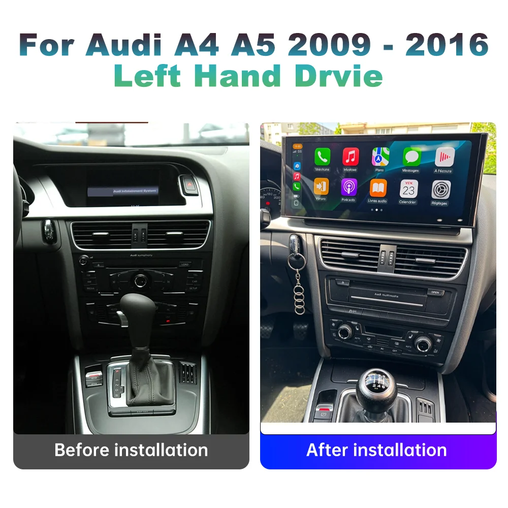 Android 16 for Audi A4 A5 2009-2016 GPS Navigation WiFi BT Car Radio Multimedia Video Player QLED Touch Screen Wireless Carplay