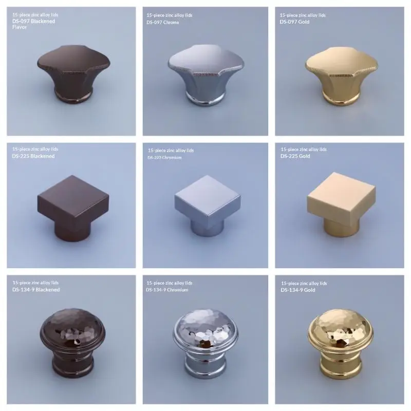Durable 15mm Zinc Alloy Perfume Bottle Cap Gold Metal Spray Lid for Glass Cosmetic Atomizer Bottles