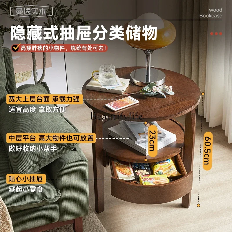 

yj7 Solid Wood Small Table Living Room Small Coffee Table Bedside Balcony Small Tea Table