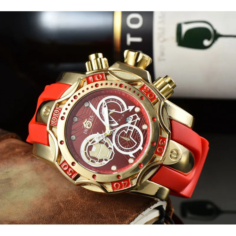 2025 ساعة جوكر ملونة للرجال من الفولاذ المقاوم للصدأ حركة كوارتز قرص قزحي الألوان مقاومة للماء مضيئة موضة عادية