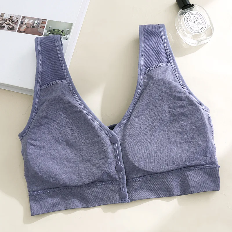 New Women's Nursing Bra Wire-Free and Breathable Pregnant Moms Adult Anti-Sagging Sleepwear Front-Fasten Nursing Bra Comfortable