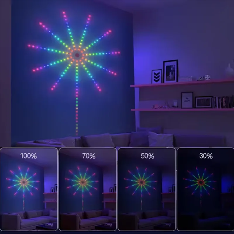 NEW 5V USB RGBlC Firework Strip Lights LED Bluetooth APP Control Smart Lamp Sync Music Bedroom Decor Dream Light LED Strip Light