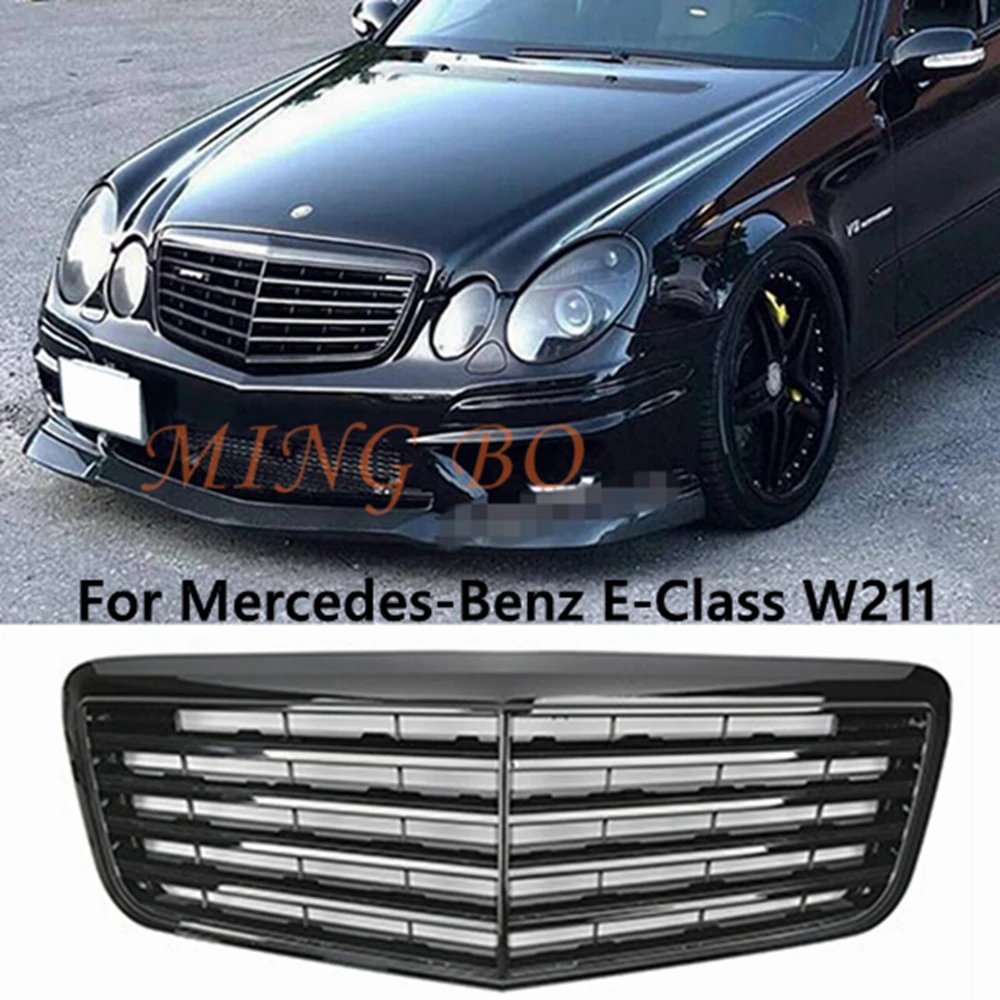 For Mercedes Benz E-Class W211 2007-2009 CL Style Black/Silver/White/Chrome Front Racing Grille