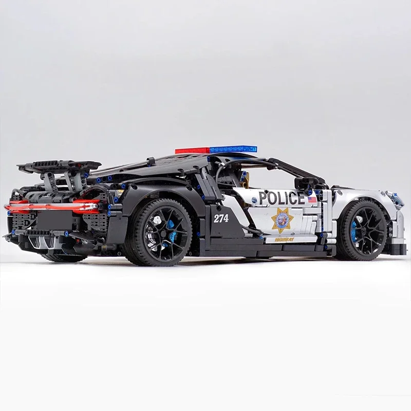 새로운 기술 MOC 40002J 실버 슈퍼 스포츠카 1:8 Hypercar 모델 빌딩 블록 벽돌 퍼즐 장난감 어린이를위한 크리스마스 선물