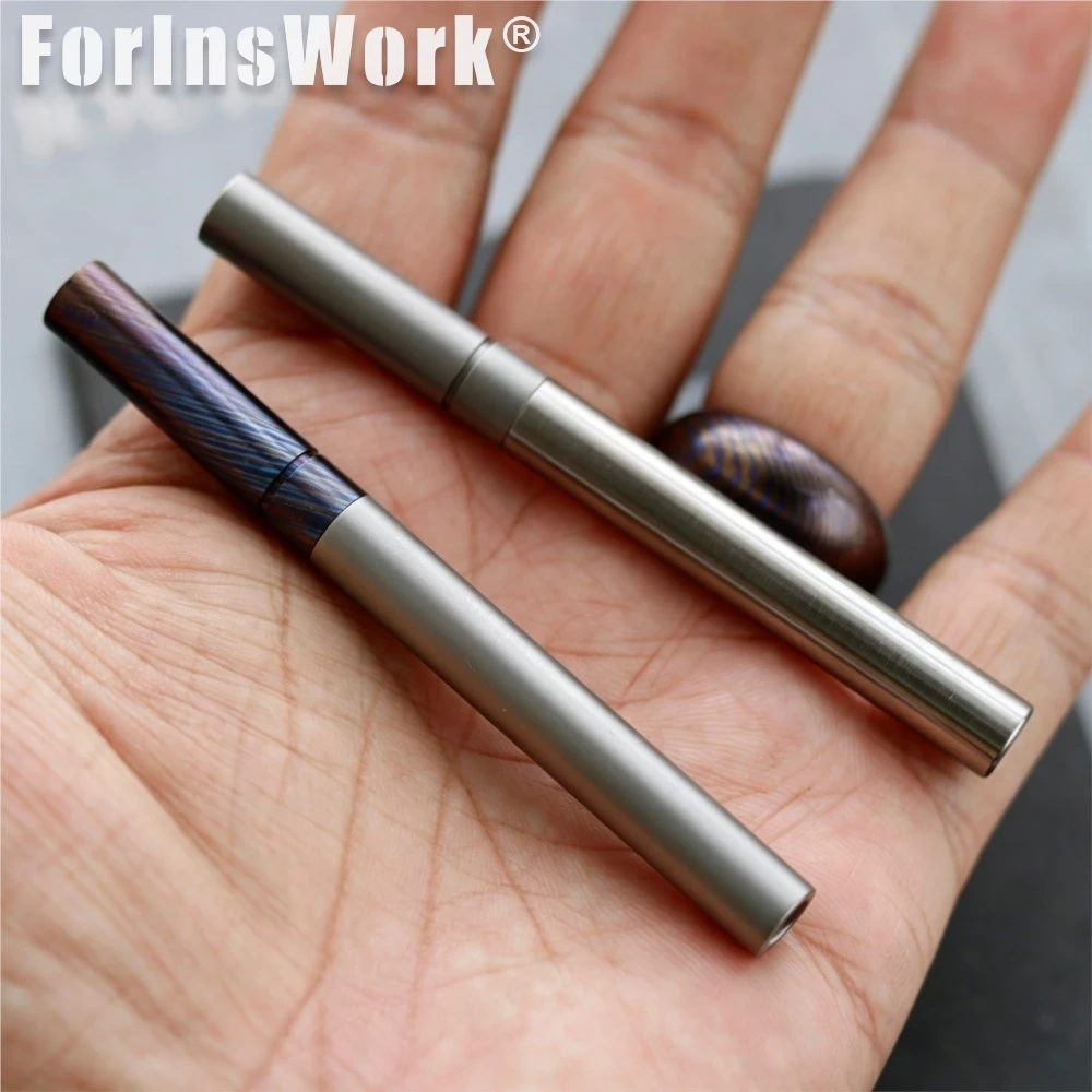 Men's Portable Smoking Tip Titanium Timascus  EDC Fidget Toy Spinning Pen Portable Mouth Play Stick Stress Relief Toys