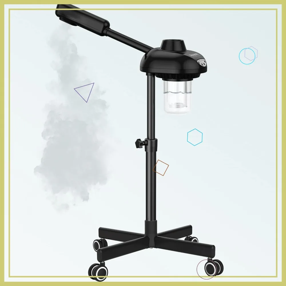 Warm Mist Facial Steamer on Wheels - Pore Opener, Ozone Humidifier for Home Spa & Clinic