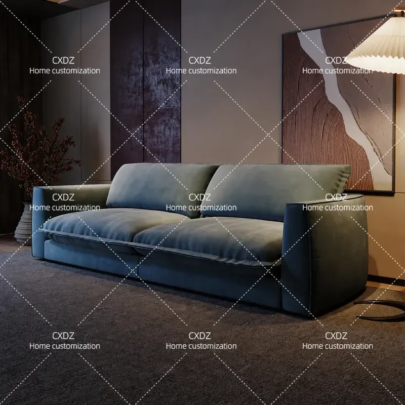 Italian light luxury technology fabric sofa small apartment living room household straight row sofa simple modern fabric sofa